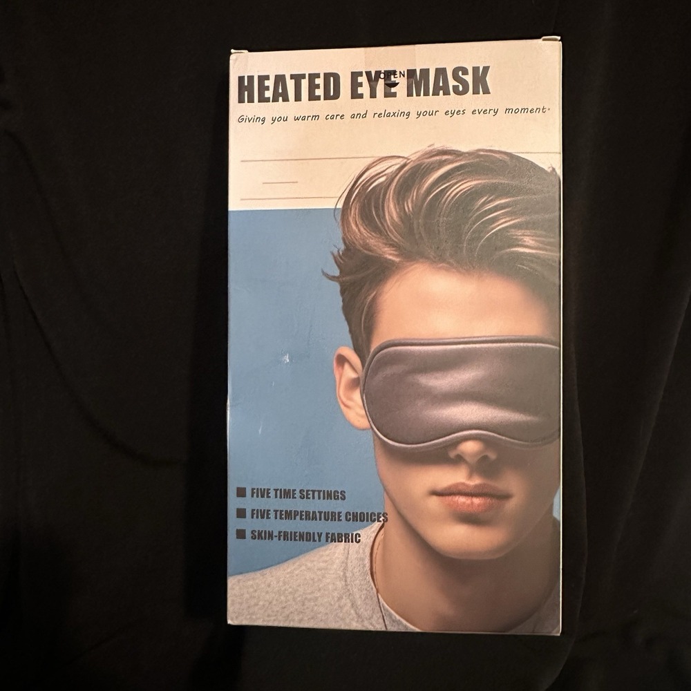 Heated Eye Mask for Dry Eyes, Migraine, Sinus Relief – Temp & Timer Control USB